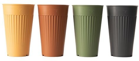 reMAIN MAINcup - 4 St. nachhaltige Mehrweg-Trinkbecher 400 ml aus recyceltem Kunststoff – Bruchfest, Spülmaschinenfest &...