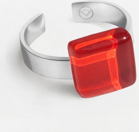 ALEXASCHA Geometrischer Ring aus Glas, mini | PUREFORM