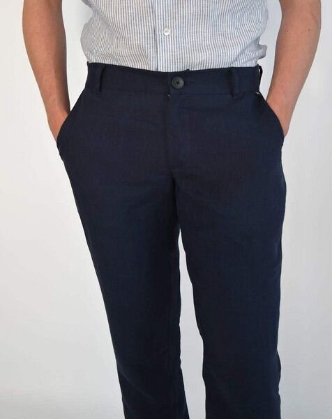 Aatise Herren Leinenhose im Chino-Stil aus 100% Leinen Zhineau