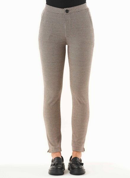 ORGANICATION Hose aus Bio-Baumwolle-Mix mit Hahnentrittmuster