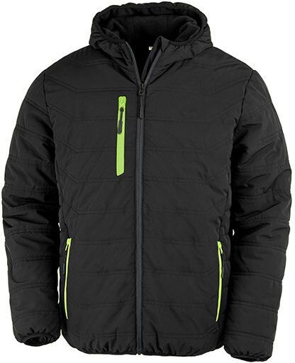 Result Genuine Recycled Recycelte gefütterte Winter- Regen- und Windjacke mit Kapuze Brusttasche