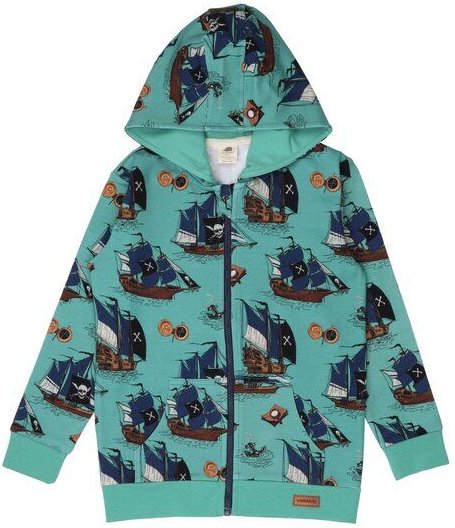 Pirate Ships Bio-Baumwoll Sweatjacke Grün - GOTS Zertifiziert, Fair Produziert & Nachhaltig – Walkiddy