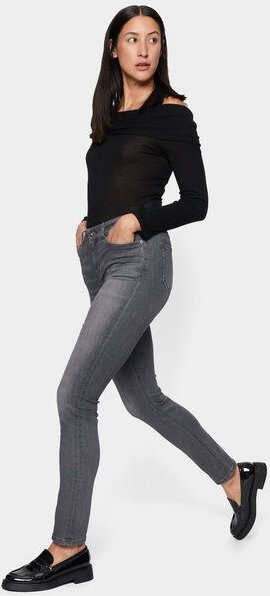 FUTURE:PEOPLE. 09:00 SLIM FIT - MID WAIST- Damen Jeans aus weichem Stretch-Denim aus Bio-Baumwoll-Mix (30900 0 1008)