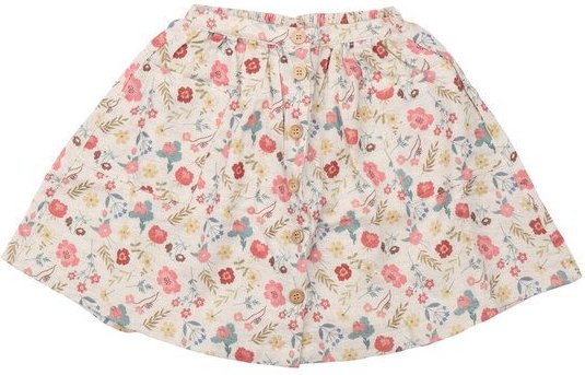 Bio-Baumwollrock Flowers & Leaves - Mehrfarbig, GOTS-Zertifiziert, Wasser-Effizient, Fair-Trade – Walkiddy