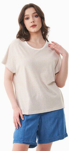 Thumbnail - ORGANICATION Gestreiftes T-Shirt aus Bio-Baumwolle und Leinen