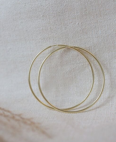 pikfine vergoldete Creolen // 57 mm