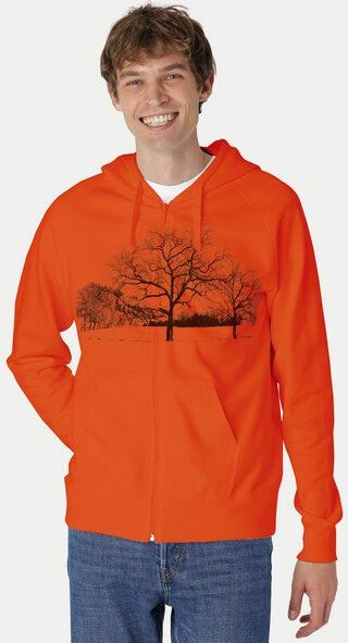 Peaces.bio - handbedruckte Biomode Zip-Hoodie Landscape Herren