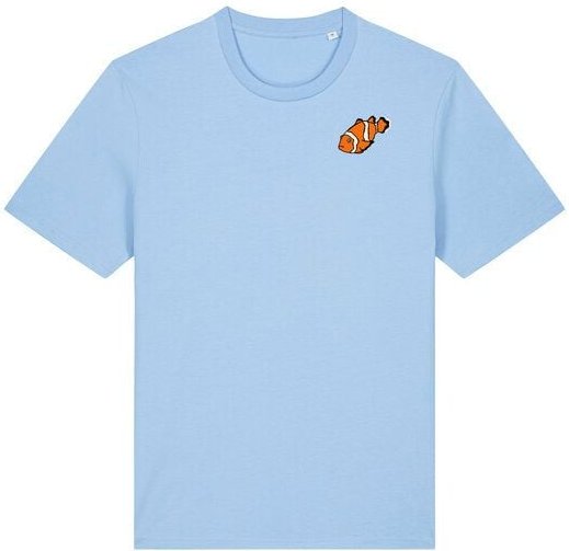 Spangeltangel T-Shirt bedruckt, "Clownfisch", nachhaltig, Biobaumwolle, Brustprint, Herren, Männer, bio, Tiere, Fische, ...