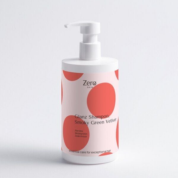 Zero Skin Glanz Shampoo, Smoky Green Vetiver - 400 ml - salonreine Pflege mit Betain, Weizenprotein & Bio-Aloe Vera, stä...