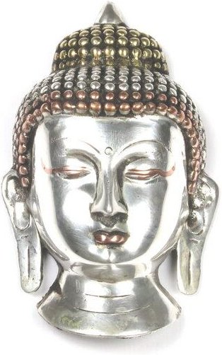 Just Be Buddha Maske versilbert