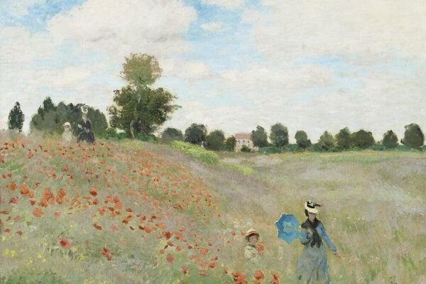 Photocircle Poster / Leinwandbild - Claude Monet: Das Mohnfeld bei Argenteuil