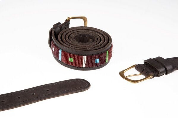 Africulture Ledergürtel Massai "Asante", Unisex, handgearbeitet aus Kenia.