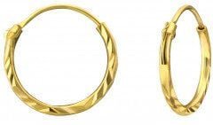 LUXAA Kleine Creolen Ohrringe facettiert- 925er Sterling Silber - Gold