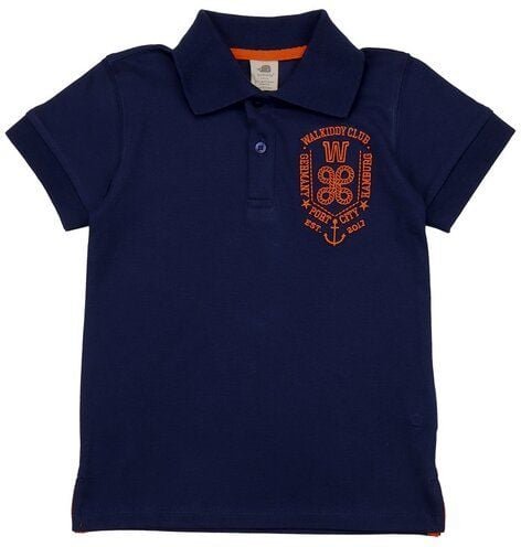 Kinder Poloshirt Blau „Blue Depths“ aus Bio-Baumwolle – Walkiddy