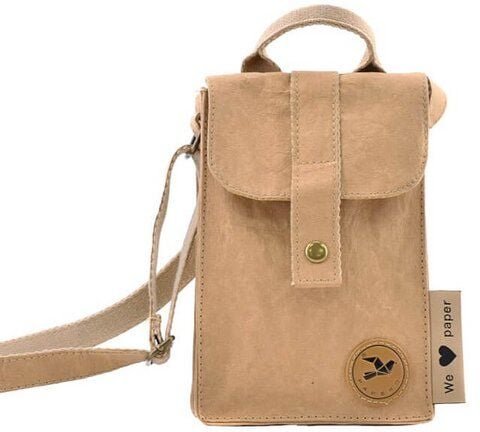 PAPERO Handy Umhängetasche aus Papier RFID Bauchtasche Pässe Bordkarten Reise