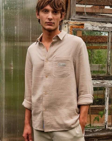 Rotholz Langarm Hemd Bio Baumwolle