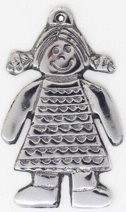 Mitienda Shop Wanddeko Mädchen aus Zinn zum Aufhängen