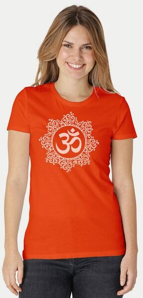 Peaces.bio - handbedruckte Biomode Bio-Damen-T-Shirt "Classic Om"