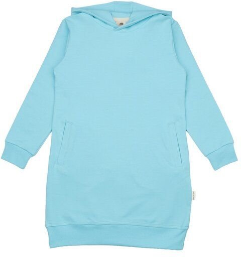 Kinder Sweatkleid GOTS zertifiziert, Bio-Baumwolle, hellblau „Angel Blue“, Langarm, weich & bequem – Walkiddy