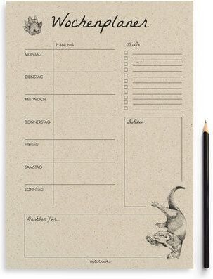 matabooks® A4 Wochenplaner/Familienplaner aus Graspapier mit To-do – 54 Blatt