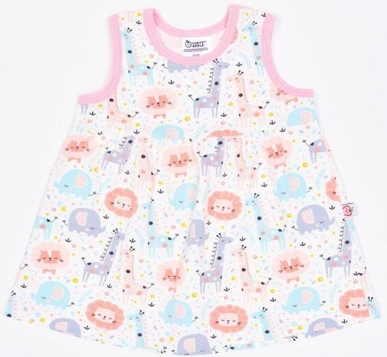 Cheeky Apple Ärmelloses Jerseykleid "Mini Jungle Rose" aus Bio-Baumwolle