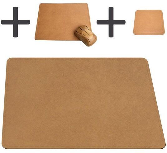 IMTC Schreibtischunterlage Set inkl. Mousepad + Untersetzer aus recyceltem Leder