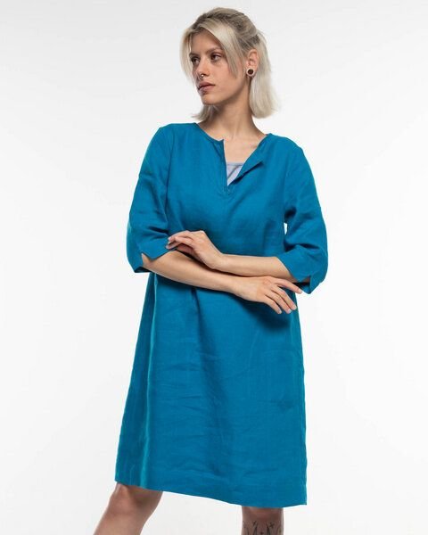 Alma & Lovis Legeres Tunika-Kleid mit Knopfleiste aus reinem Leinen | Leinen Kleid