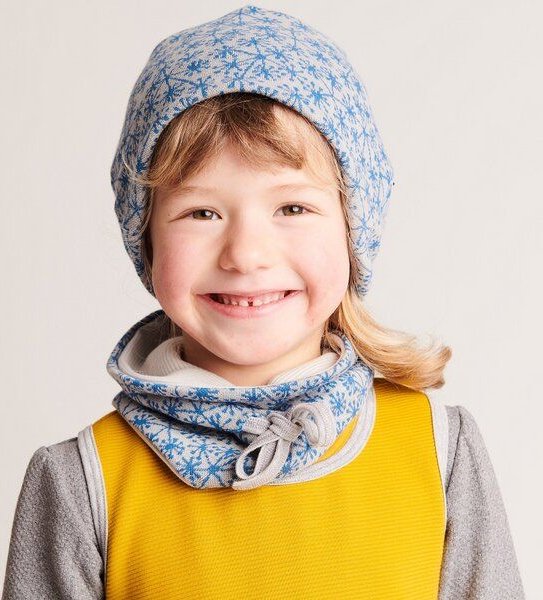 Cheeky Apple Beanie-Haube "Jacquard gemustert/Ripp Gletscher" 100% Bio-Baumwolle