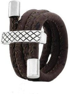 Kork-Deko Exklusiver Kork-Ring mit Applikation, dunkelbraun