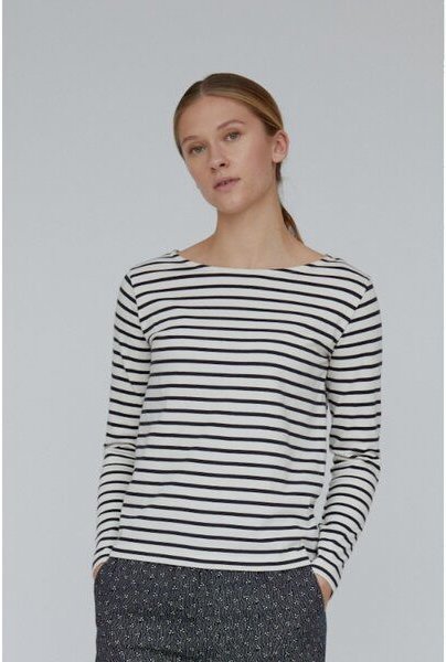 Basic Apparel Gestreiftes Langarmshirt BRETON aus Bio-Baumwolle