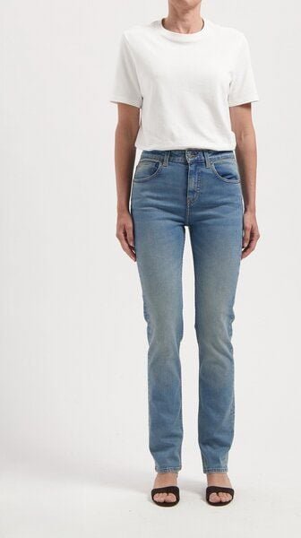 MUD Jeans Damen Jeans "Logan High Slim - Earth Faded"