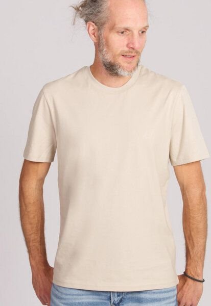 Life-Tree Fairwear Organic Basic Shirt Men Burgundy / Ocre / Desert Dust beige