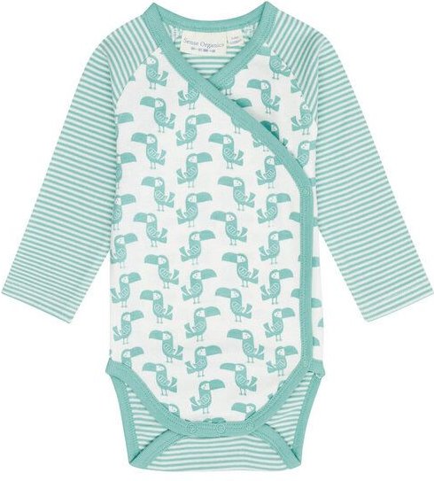 sense-organics Baby Wickelbody *Tukan blau*/*Tukan olive* Gots & Fairtrade I Sense Organics