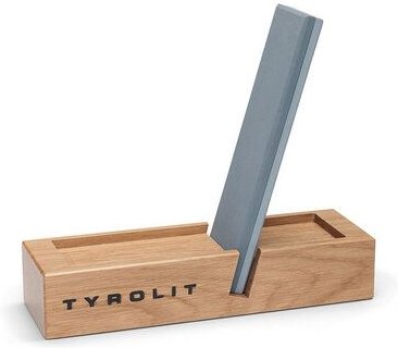 4betterdays Messerschärfer Kompakt mit Keramikschleifstein und Holzhalterung