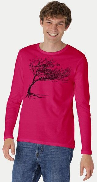 Peaces.bio - handbedruckte Biomode Bio-Herren-Langarmshirt "Windy Tree"