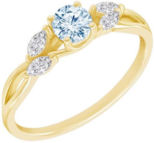 Eppi Verlobungsring mit Aquamarin und Moissaniten Halym