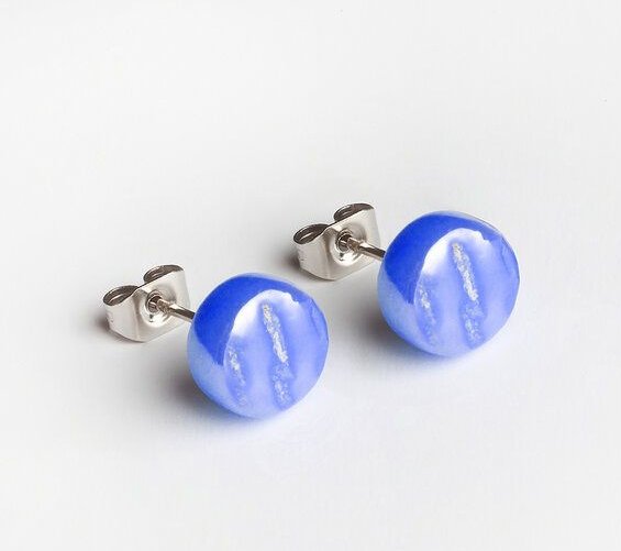 ALEXASCHA Kleine Glas Ohrstecker Rund | PUREFORM