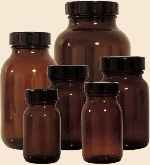 Thumbnail - mikken Apothekerglas braun 100-1000 ml Weithalsglas Apothekerflasche BPA-Frei