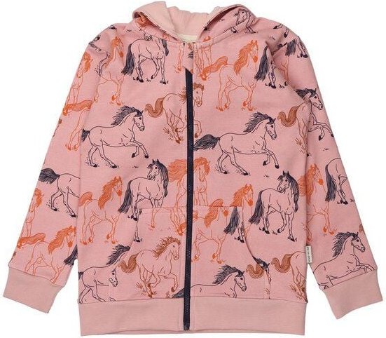 Kinder Sweatjacke Bio-Baumwolle GOTS "Wind's Path" rosa – vegane Walkiddy Kapuzenjacke, kuschelig weich und fair produzi...