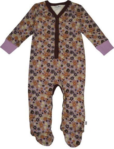 Strampler mit Fuß und Blumendruck von baba Kidswear