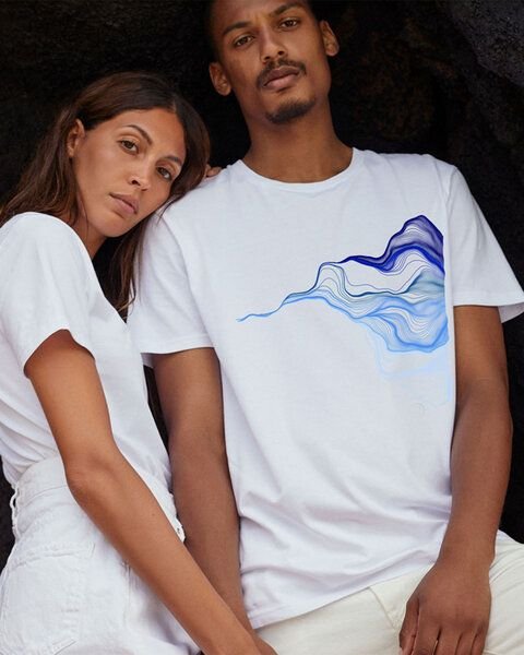 Kultgut T-Shirt mit Motiv / Welle