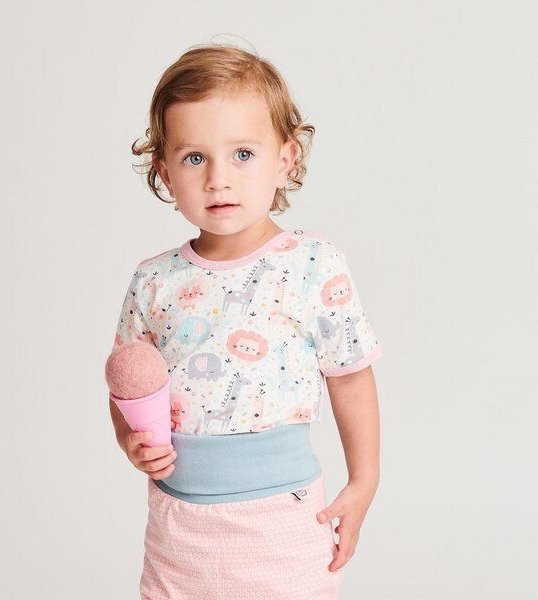 Cheeky Apple Kurzarm-Body "Mini Jungle Rose" aus Bio-Baumwolle