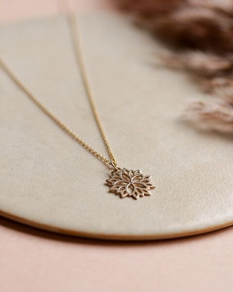 lille mus Kette 'Blumenstern' 925 Silber / vergoldet