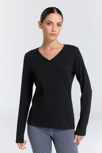 Leela Cotton Damen V-Neck Langarmshirt