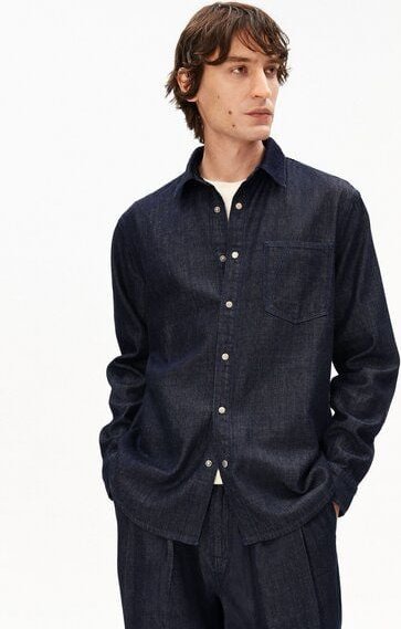 ARMEDANGELS DARK WASH DENIM Herren Jeanshemd aus Bio-Baumwoll-Mix