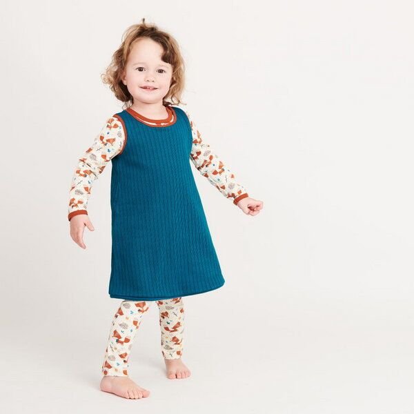 Cheeky Apple Wendekleid aus Bio-Baumwolle "Rippstrick Petrol"