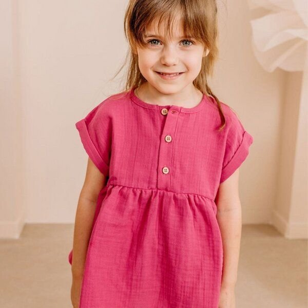 Kleinkinder Bluse GOTS-zertifiziert aus Bio-Baumwolle carminrot – Walkiddy