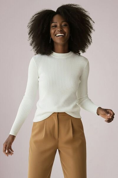 Thumbnail - l'amour est bleu Geripptes Langarmshirt aus Bio-Baumwolle