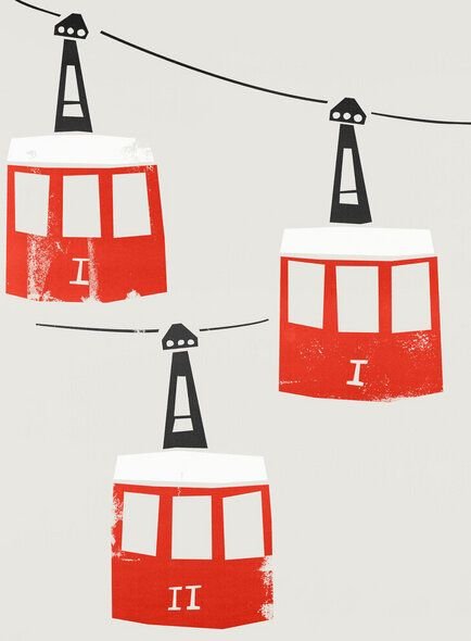 Photocircle Poster / Leinwandbild - Barcelona Cable Cars