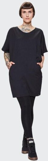 LUMEN organic Longshirt mit Taschen OVERSIZED Jersey schwarz